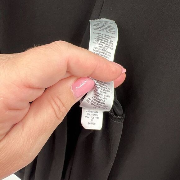 Chico Dress Women's Size 2 Black Stretchy Scoop Neck 3/4 Sleeve Mini Relaxed - Picture 12 of 13